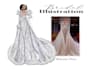 draw gorgeous wedding dress and bridal illustration