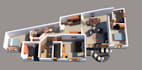 design house plan with 2d drawing and 3d modeling