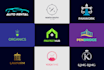 create minimal flat luxury logo or copyrighted vector company icon