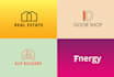 do a flat minimalist line art logo design for your business