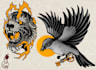 create a unique tattoo design,neo traditional, old school