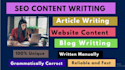 do exceptional SEO article writing or blog writing within 24 hours