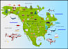 illustrate fun and educational children map for books, gifts or learning
