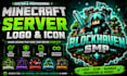 design a custom minecraft server logo and icon