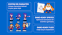 create 2d sprite sheet hero character pack for your indie game