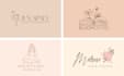 do beautiful feminine hand drawn botanical boho logo design