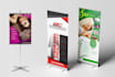 design a roll up banner, stand banner, pull up banner