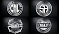 design realistic metallic silver, gold, steel or 3d logo