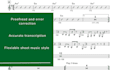 transcribe any song into sheet music, midi or tab