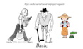 create funny black and white cartoon comic drawing