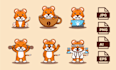 make cute simple 6 animal mascot characters