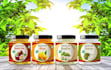do modern jar, peanut, honey, spread jam bottle label design