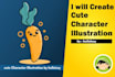 create cute character illustration