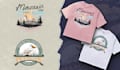 draw modern vintage retro badge t shirt clothing illusration  and logo