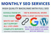 do complete monthly seo with high quality backlinks