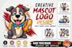 draw cute cartoon mascot design and animal logo