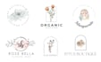 design elegant feminine botanical boho hand drawn logo