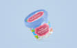 do food ice cream orange, mango, milk, packaging design