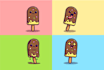draw simple cute 2d vector cartoon in multiple emotions