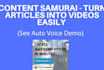 do create a video using content samurai