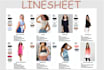 create digital  lookbook, catalog sell sheet and line sheet