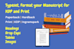 typeset, format your manuscript for ingramspark and lulu