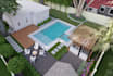 render custom 3d backyard landscape design front yard garden pool patio pergola