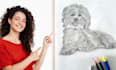 draw a pencil sketch of your portrait, pet, and other