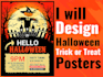 design trick or treat halloween poster
