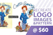 trace, vectorize, redraw logo and recreate image into vector