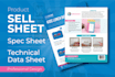 design professional product sell sheet, datasheet or technical spec sheet
