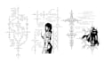 create neo tribal, cyber sigilism, gothic for tattoo and clothing