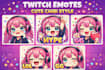 draw cute kawaii chibi emotes for twitch and discord