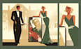 design modern art deco vector illustrations and posters