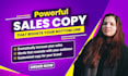 write sales copy for your sales page, landing page and website