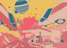 create illustration with retro pop and vibrant color