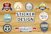 design creative badge, patch, sticker, die cut, decal, logo design