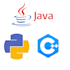 write program of python java and cpp