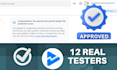 provide 12 testers or 25 testers for google play closed testing app for 14 days