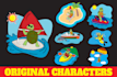 make cute character stickers, emoticon or illustration