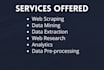 do web scraping, data mining and extraction