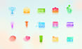 design glassmorphic custom icons