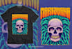 illustrated simple trippy psychedelic t shirt design