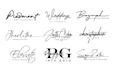 design handwritten, signature, cursive, wedding logo