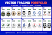 vectorize any logo or convert image to vector with manual vector tracing