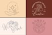 do boho hand drawn botanical minimalist logo design