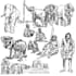 create hand drawn ink sketch and pencil illustration