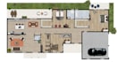 create realistic 2d color floor plan for house