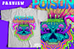 create illustration trippy psychedelic for shirt design