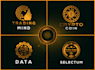 design token, crypto, cryptocurrency, bitcoin, and coin logo